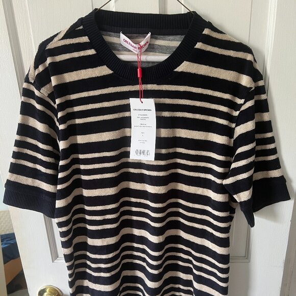 Orlebar Brown Solun Classic Stripe Toweling Shirt - L - BNWT (RRP $295) - Picture 2 of 5